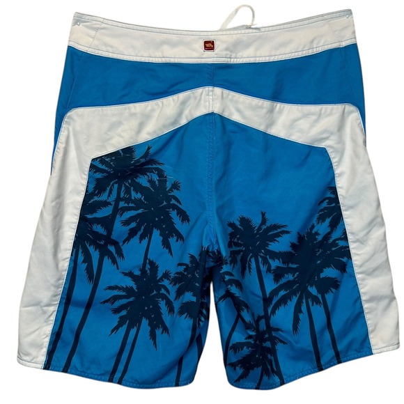 Tony Hawk Board Shorts Blue Black Palm Tree Print‎ Swim Trunks 10"  Mens Size 34 - Picture 2 of 7